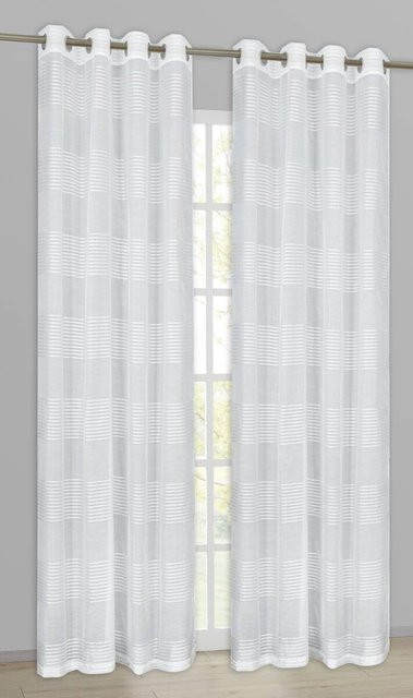 home Topline Ösenvorhang Mina weiß transparent B: 135 cm, H: 245 cm - Bild 1