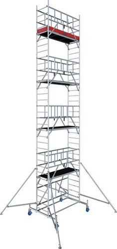 Krause ProTec XS Alu-Fahrgerüst in Silber mit einer Arbeitshöhe von 9,8 m und einer Traglast von 200 kg/m² - Bild 1