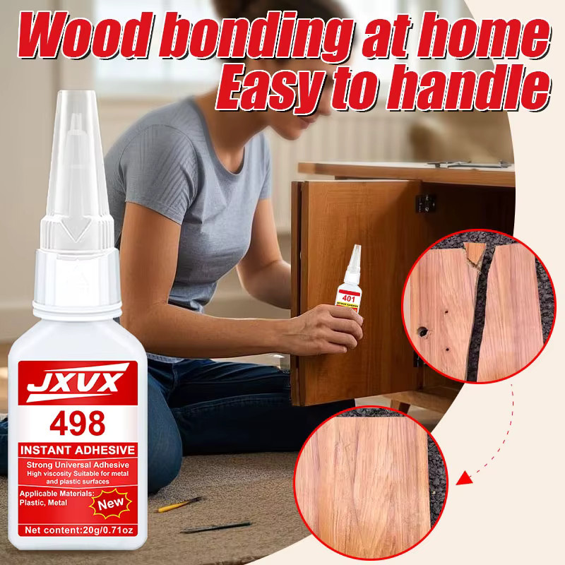 LOOLIFL Holz-Sekundenkleber Cyanacrylat für Möbelreparaturen, Transparent/Schwarz - Bild 1