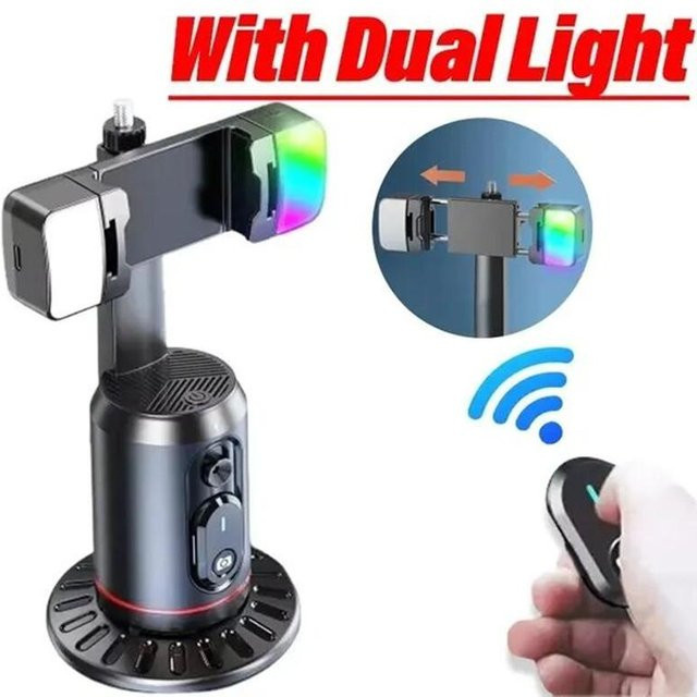 FANGTUOSI Q02 360-Grad-Dreh-Gimbal-Stabilisator mit Bluetooth-Fernbedienung für Smartphone-Live-Fotografie in Schwarz - Bild 1