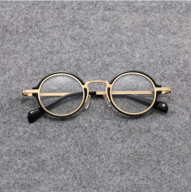 Y.BBY-X Brille, Runde Korrektionsbrille, Kunststoff, Schwarz, Unisex - Bild 1