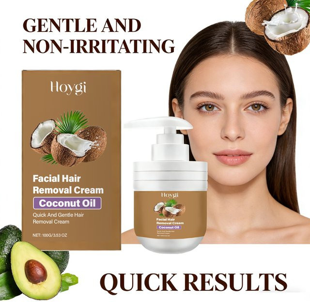Hoygi Haarentfernungscreme mit Kokosöl, Gesicht und Körper - Bild 1
