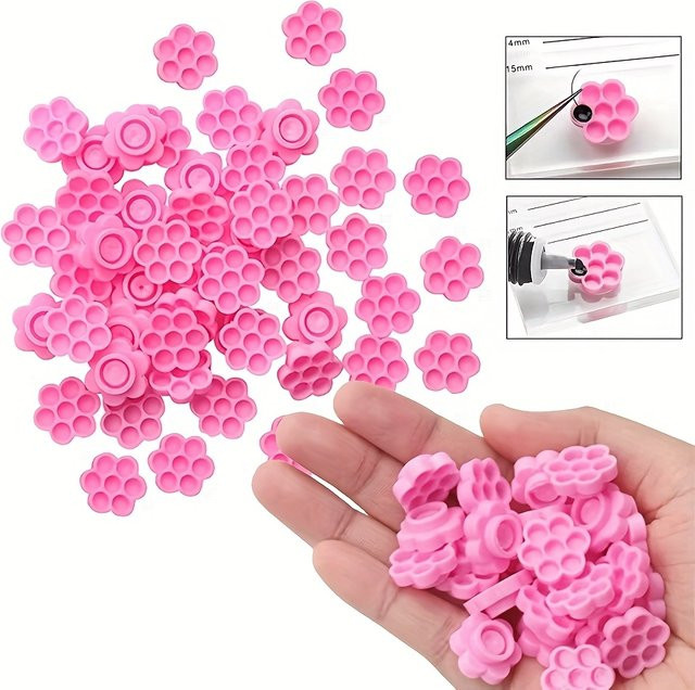 HUAZDS Wimpernkleberringe, rosa Silikon, Unisex - Bild 1