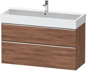 Duravit Waschtischunterschrank D-Neo in Braun Matt mit 1 Tür und 1 Auszug, Wandmontage - Bild 1