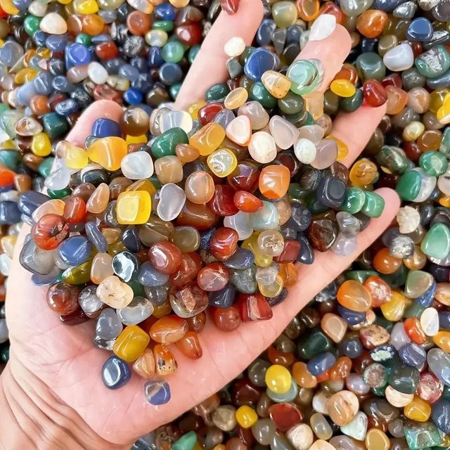 Bunte Achat-Kristall-Kieselsteine von sisterstone als natürliche Dekoration für Aquarien und Luftpflanzen, 100 g - Bild 1