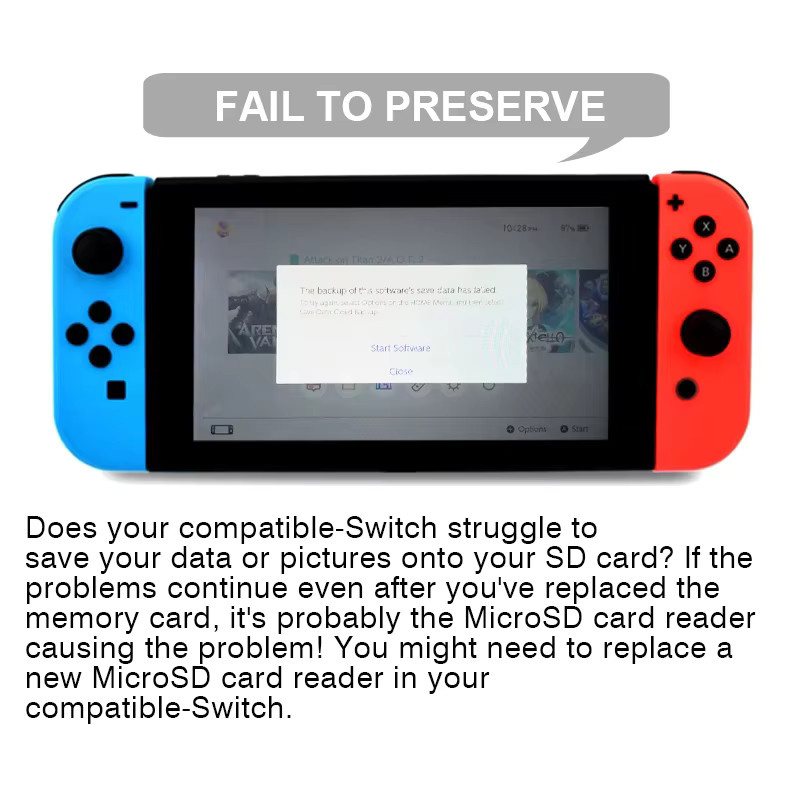 DATA FROG Micro SD TF-Kartenleser-Steckplatz als Ersatzteil für die Nintendo Switch Konsole zur Reparatur und Installation - Bild 5