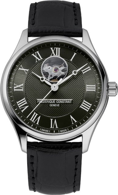 Frederique Constant Herrenuhr Classic Heart Beat, Automatik, Edelstahl, 40 mm, Leder, Schwarz - Bild 1