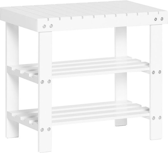 SoBuy Schuhbank mit 1 Ablage in Weiß, Modernes Schuhregal für den Flur, B/T/H: 50 x 29 x 45 cm - Bild 1