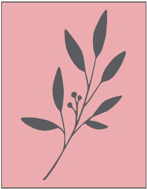 May&Berry Stempel Zweig in Rosa mit Holzgriff, B: 3,5 cm, H: 4,5 cm - Bild 1