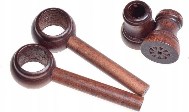 2er-Set Holzhalterung für Gardinenstangen in Braun, Durchmesser: 28 mm - Bild 1