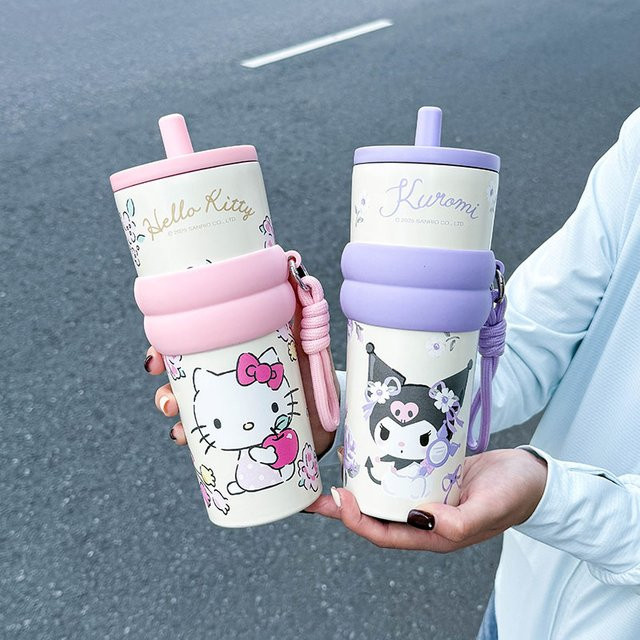 Sanrio Edelstahl Isolierter Kaltbecher in Pink, 720 ml Trinkbecher für unterwegs und das Büro - Bild 1