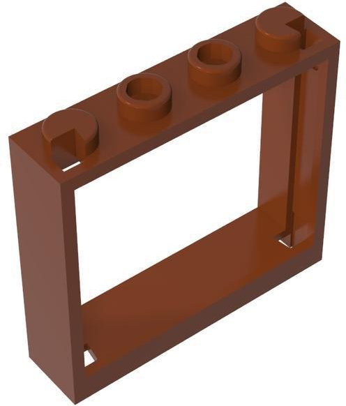 Yiran toy Fensterrahmen 1x4x3 Bausteine, Zubehör, 10-teiliges Set, braun - Bild 1