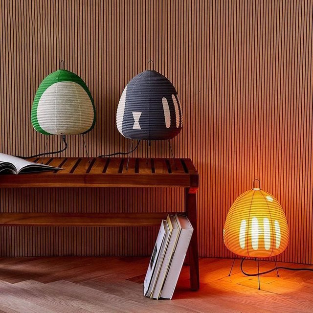 ZIMULONG Akari Noguchi Stil Tischlampe aus Papier und Metall in Weiß mit warmweißem LED-Licht für Wohnzimmer und Schlafzimmer - Bild 1