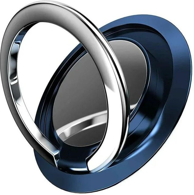 XYNN Magnetischer Fingerring Handyhalter 360 Grad drehbar für iPhone Samsung Xiaomi Huawei, Blau, kabelloses Laden kompatibel - Bild 1