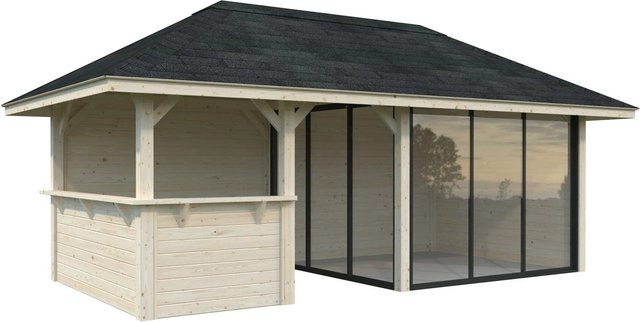 PALMAKO Pavillon Bianca Set 207 Slide aus Fichtenholz in Braun mit ESG-Verglasung, B/H/T: 588 x 319 x 300 cm - Bild 2