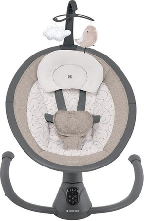 Kikkaboo elektrische Babywippe Twiddle mit Schaukelfunktion, Fernbedienung und Timer in Beige Grau