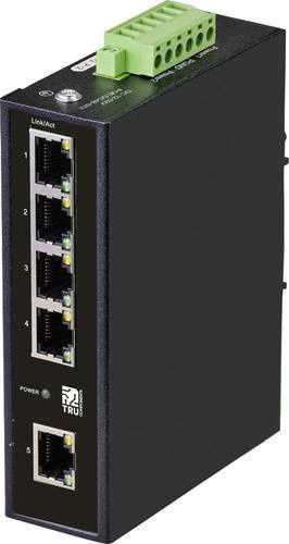TRU COMPONENTS TC-9744164 Industrial Ethernet Switch mit 1+4 Ports, 10/100 MBit/s, Schwarz - Bild 1