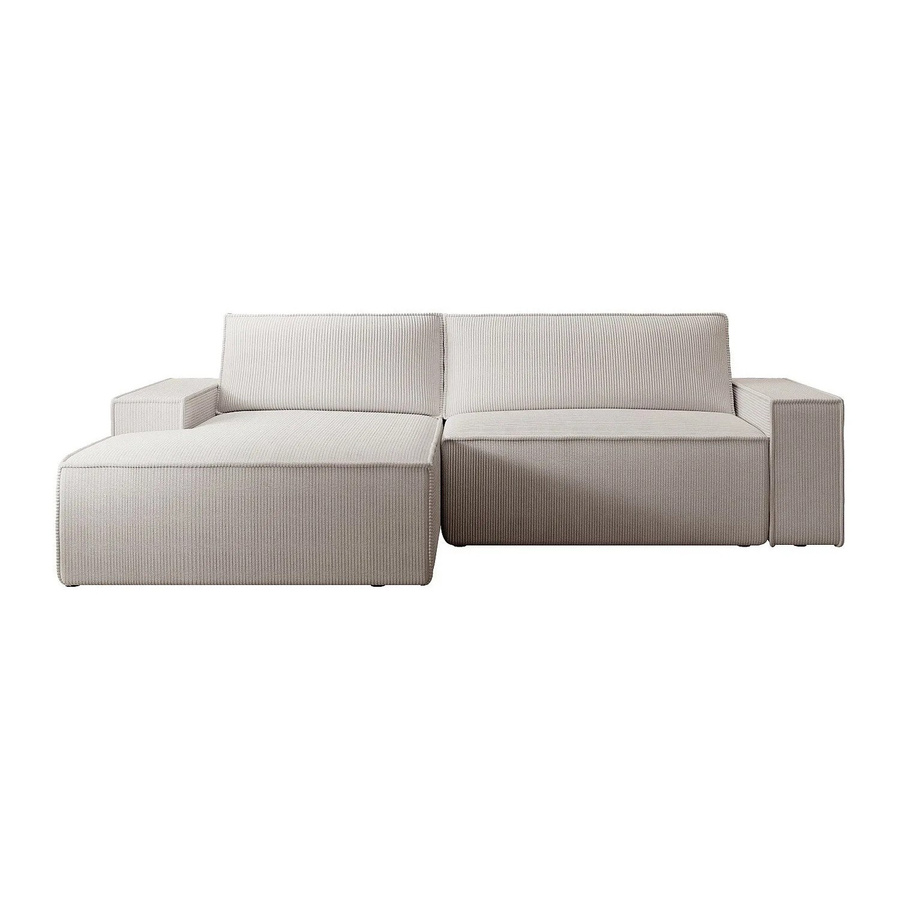 Vente-unique Sofa Amelia in Beige mit Cord-Bezug, L-Form, Breite: 267 cm - Bild 2