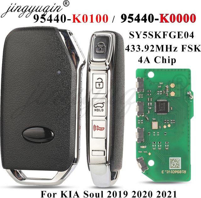 Jingyuqin Smart Keyless Fernbedienungsschlüssel für Kia Soul 2019-2021, 433MHz, 4A NCF29A1M Chip, Farbe: Schwarz - Bild 1