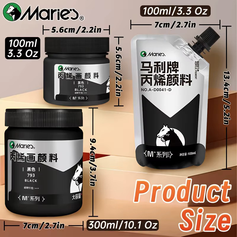 Marie's Acrylfarbe Schwarz mit cremefarbenem Texturpigment für Stein, Holz, Leinwand, Glas, Stoff und Wand, 100 ml oder 300 ml - Bild 2