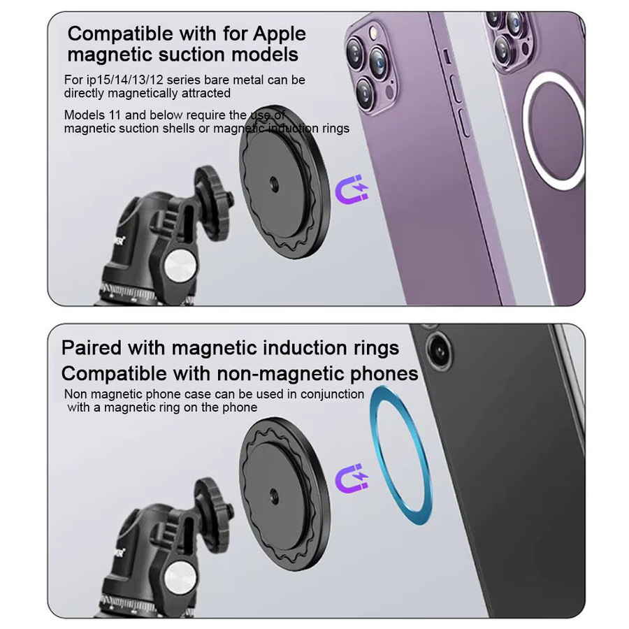 Magnetische MagSafe Auto-Handyhalterung mit 1/4 Zoll Schraubanschluss in Schwarz - Bild 4