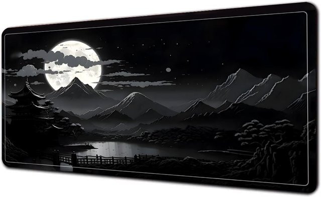 Verena Mauspad Schwarz Abstraktes Design für Gaming und Büro B/B/H: 90 x 40 x 0,3 cm - Bild 1