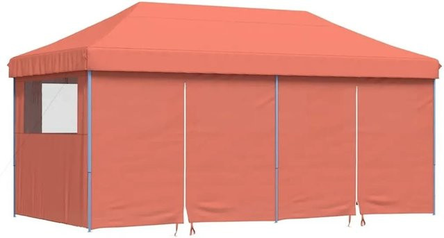 vidaXL Partyzelt Faltbar Pop-Up mit 4 Seitenteilen in Terrakottarot, B/T/H: 315 x 292 x 292 cm - Bild 1