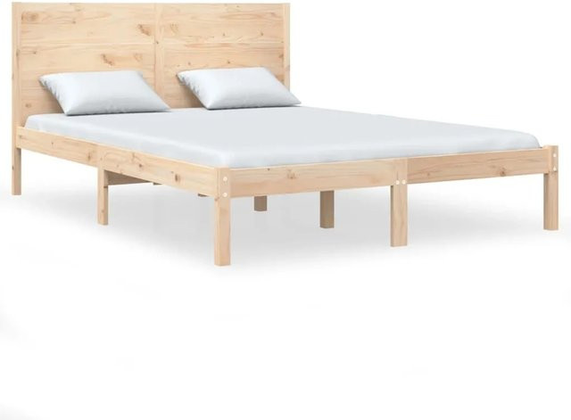 vidaXL Massivholzbett aus Kiefer in Rustikalem Design, B/T: 140,5 x 195,5 cm - Bild 1