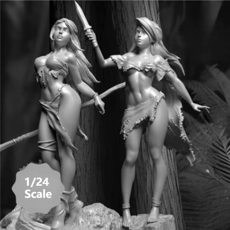 JIJIE Jungle Wild Girls Warrior, Modellbausatz, Maßstab 1:24, 6 Figuren - Bild 1
