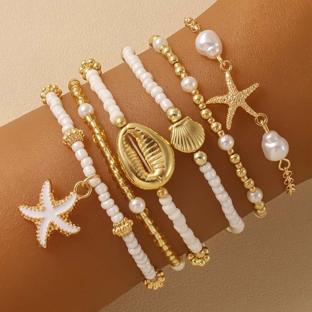 Armband-Set, Gold, Perle, Vintage, Damen - Bild 1