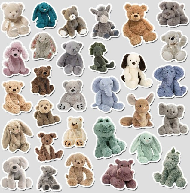 50 Stück Bären-Aufkleber Set aus Vinyl in Multicolour für Scrapbook, Tagebuch, Laptop und DIY-Bastelprojekte für Kinder - Bild 1