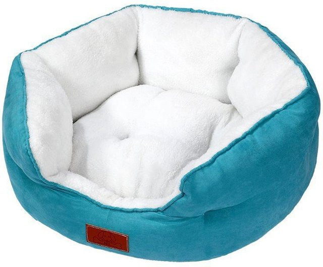 Neoglint Hundebett und Katzenbett aus Mikrofaser in Blau mit erhöhtem Rand und rutschfester Unterseite - Bild 1
