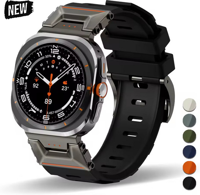 FancyWrist Uhrenarmband Silikon, Schwarz, Herren, Samsung Galaxy Watch Ultra 47 mm - Bild 1