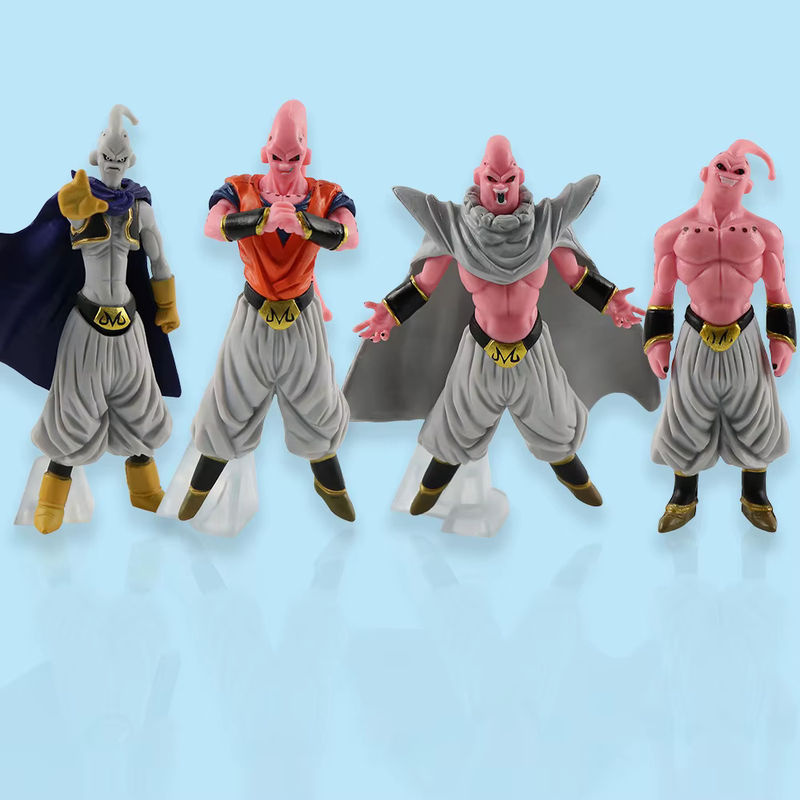 Bandai Dragon Ball Z Anime Figuren Set Majin Buu Fett Buu aus Kunststoff, 8-teiliges Modellbau-Set für Kinder und Erwachsene, mehrfarbig - Bild 4