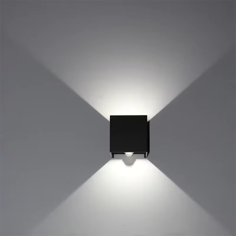 TRAZOS LED-Wandleuchte mit Bewegungsmelder IP65 in Schwarz für Garten und Balkon, 12W, Warmweiß - Bild 4