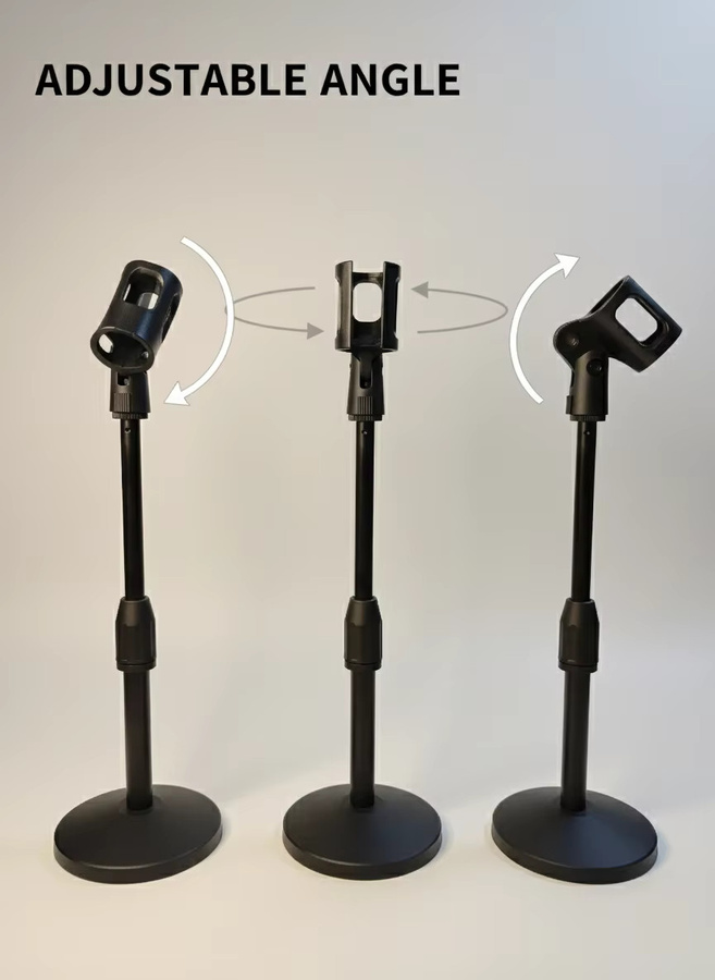 ERIKOLE Desktop-Mikrofonständer aus Metall in Schwarz, verstellbarer Tisch-Mikrofonhalter mit 5/8 bis 3/8 Zoll Schraube für Blue Yeti und Snowball Spark - Bild 2