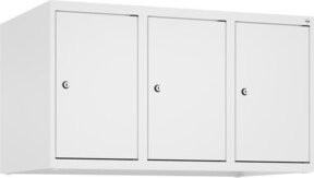 C+P Aufsatzschrank 9016/9016 in Weiß mit 3 Abteilen und Zylinderschloss, B/T/H: 50 x 90 x 50 cm - Bild 1