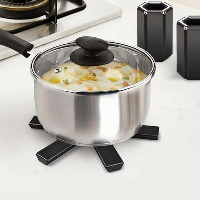 YIRAN Ring 2 Topfmatte und Tischset in Schwarz als hitzebeständiger Untersetzer für Töpfe und Pfannen - Bild 3