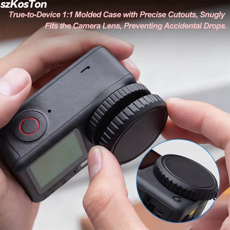 Kratzfester Silikon Kameraobjektivdeckel für DJI Osmo Action 6 in Schwarz - Bild 2