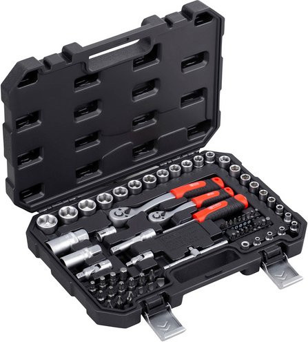 Connex Steckschlüsselsatz 69-teilig in Schwarz und Grau, 1/4 Zoll, 4-13 mm - Bild 1