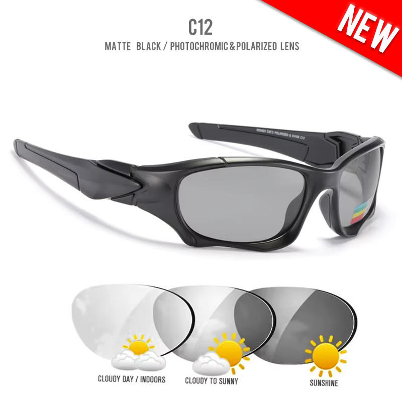 KDEAM Strong Arm Sonnenbrille, Unisex, Vollrand, Schwarz, Kunststoff, polarisiert - Bild 1