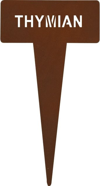 Kräuterstecker Thymian aus Metall in Rostfarben, Höhe: 15 cm - Bild 1