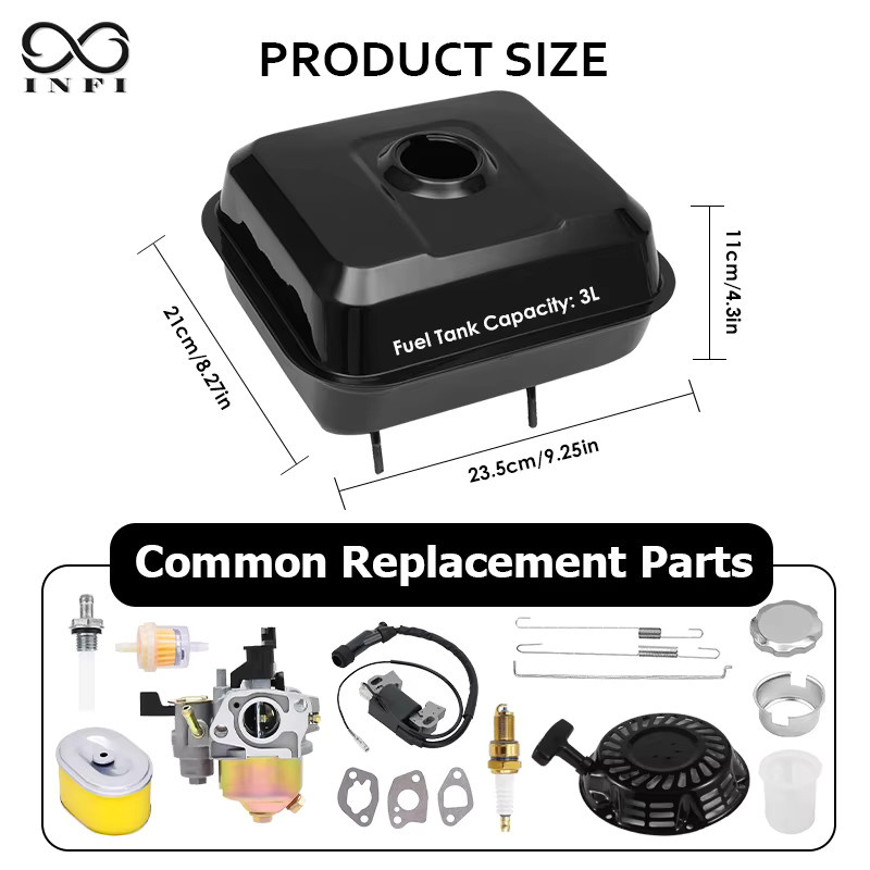 Honda All-in-One Gas-Kraftstofftank-Set in Schwarz mit Vergaser, Luft- und Kraftstofffilter sowie Starter-Baugruppe für GX160 GX200 Predator 212 cc - Bild 4