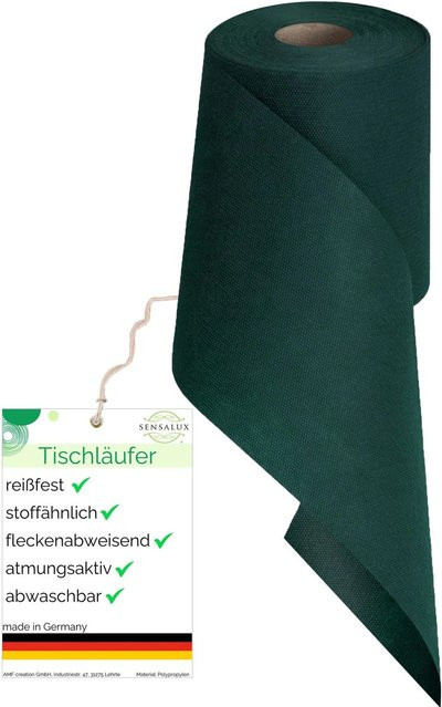 Sensalux Vlies-Tischläufer Grün, wasserabweisend und waschbar, Breite: 15 cm, Länge: 25 m - Bild 1