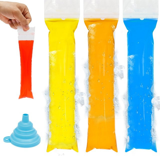 Willstar Einweg Eisbeutel zum Selbermachen von Eis am Stiel, transparente selbstverschließende Lebensmittelbeutel aus Kunststoff, 50 oder 100 Stück - Bild 1