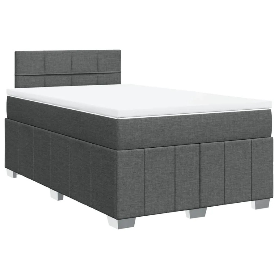 vidaXL Boxspringbett Hybrid mit Matratze Dunkelgrau B/T/H: 120 x 200 x 100,5 cm - Bild 2
