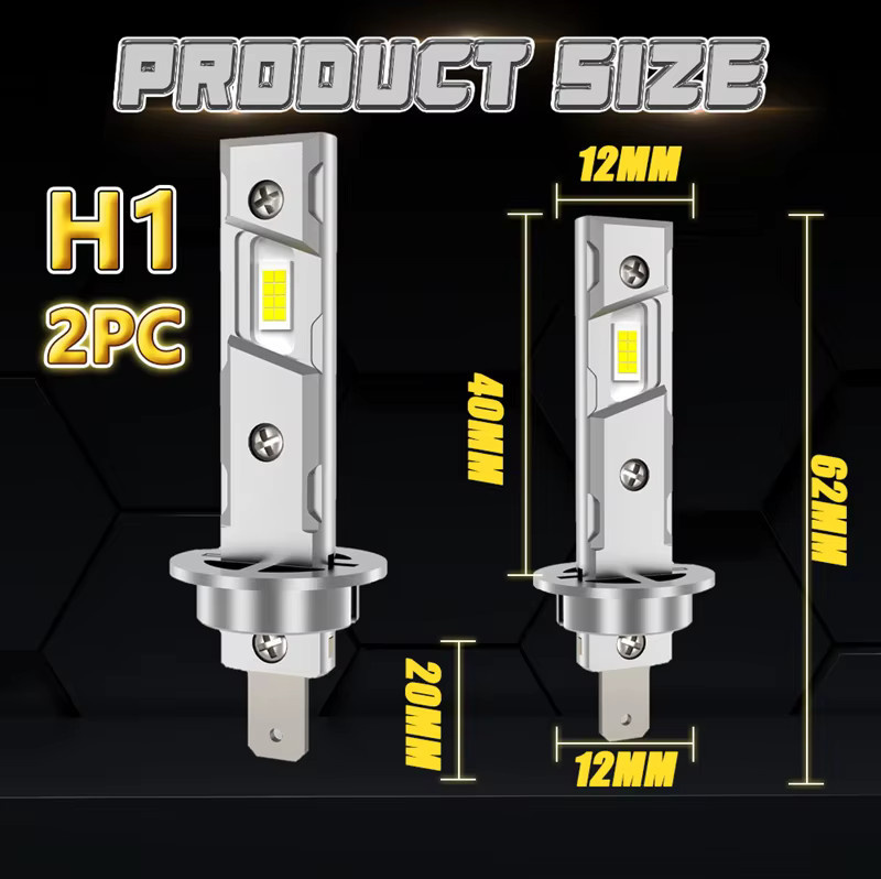 XMSJ H1 H7 LED-Scheinwerferlampen mit Lüfter, CANBUS-kompatible Mini-LED-Leuchten in Silber, 6000 K, 12 V, Plug & Play - Bild 5