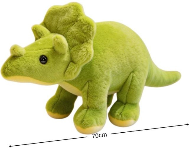 Yiran Health & Beauty Cartoon Triceratops Plüschtier Dinosaurier, Grün - Bild 1