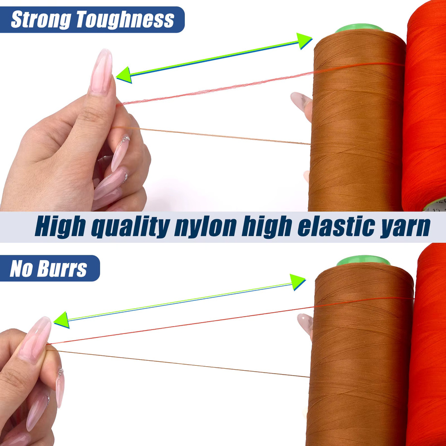Hochelastisches Nylon-Nähgarn 100D/2 in Mehrfarben, 3000 Yards elastischer Faden für Kantennaht und Näharbeiten - Bild 3