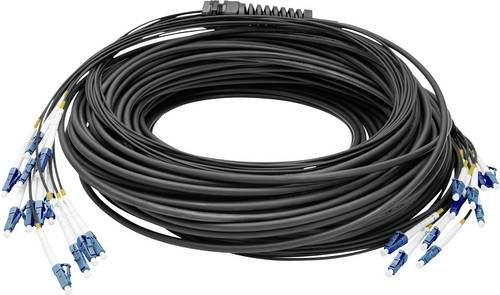 Digitus Glasfaser LWL Anschlusskabel Duplex Singlemode OS2, LC/UPC auf LC/UPC, Schwarz, 100 m - Bild 1